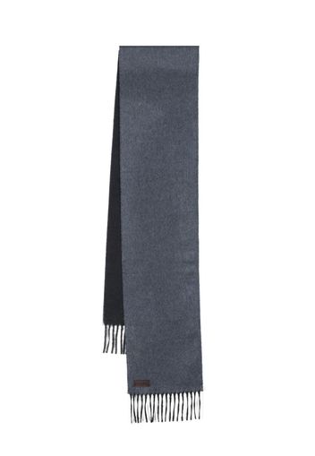 Canali fringed-edge knit scarf - Blu