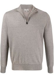 zipped funnel-neck pullover