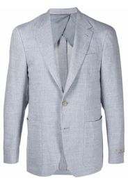 Canali single-breasted linen-wool blazer - Blu