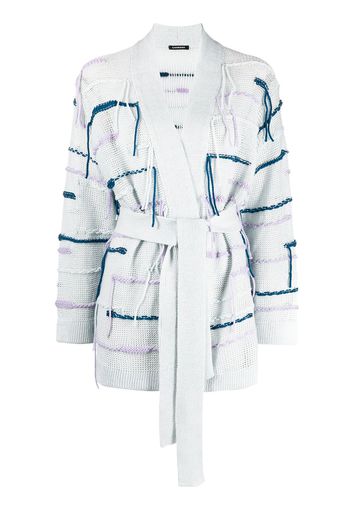 Canessa fringe-trimmed belted cardi-coat - Blu