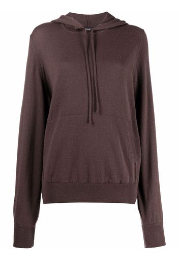 Canessa fine knit cashmere hoodie - Marrone