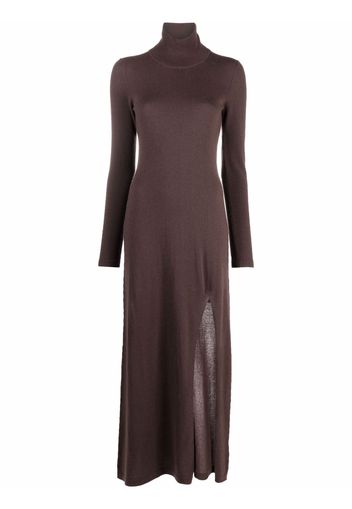 Canessa high-neck long-sleeved dress - Marrone