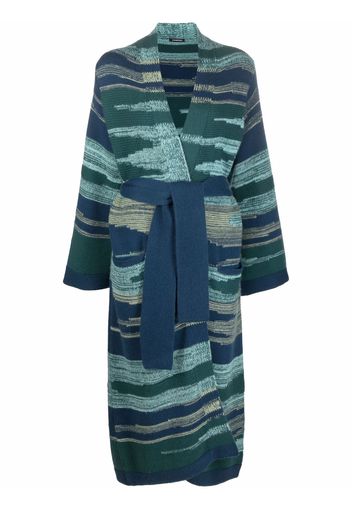 Canessa geometric-print cashmere cardi-coat - Verde