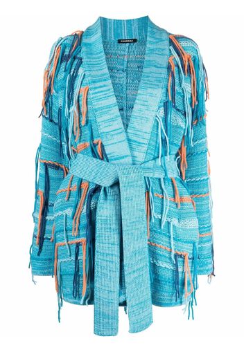 Canessa frayed tie-waist cardigan - Blu