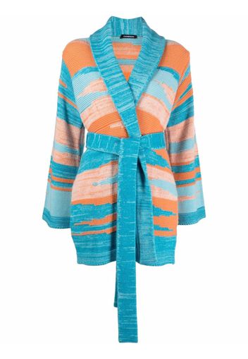 Canessa intarsia-pattern cardi-coat - Blu