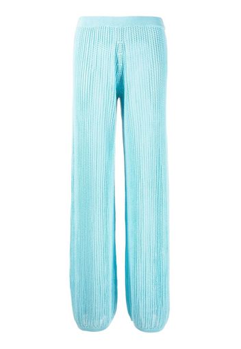 Canessa knit-design wide-leg trousers - Blu
