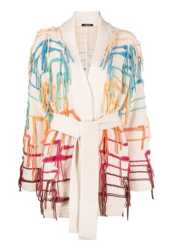 Canessa Rainbow Dream frayed cardigan - Toni neutri