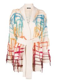 Canessa Rainbow Dream frayed cardigan - Toni neutri