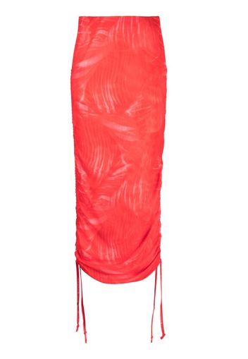 CANNARI CONCEPT ruched-detail high-waist skirt - Rosso