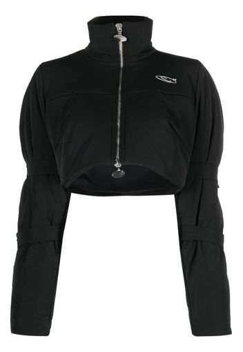 CANNARI CONCEPT logo-print cropped padded jacket - Nero