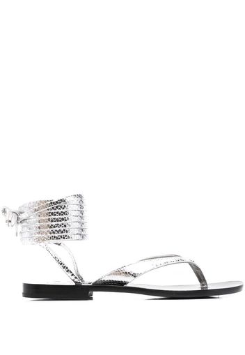 CAPRI POSITANO SANDALS Pisa metallic-finish open-toe sandals - Argento