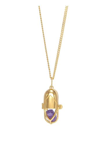 CAPSULE ELEVEN amethyst crystal capsule pendant necklace - Oro