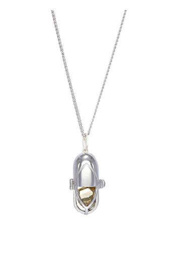 CAPSULE ELEVEN capsule crystal pendant necklace - Argento
