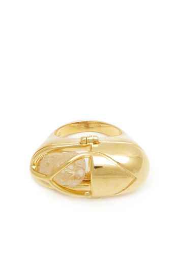 CAPSULE ELEVEN crystal and black tourmaline capsule ring - Oro