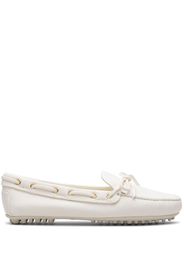 Car Shoe round-toe leather lofers - Bianco