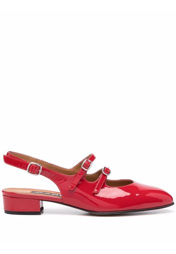 Carel strap-detail polished-finish pumps - Rosso