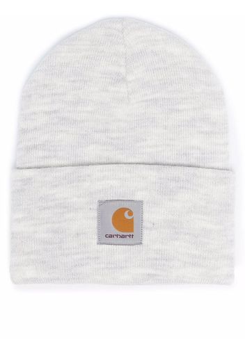 Carhartt WIP logo-patch knitted beanie - Grigio