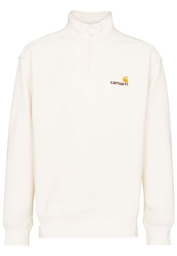 Carhartt WIP logo-embroidered half-zip sweatshirt - Bianco