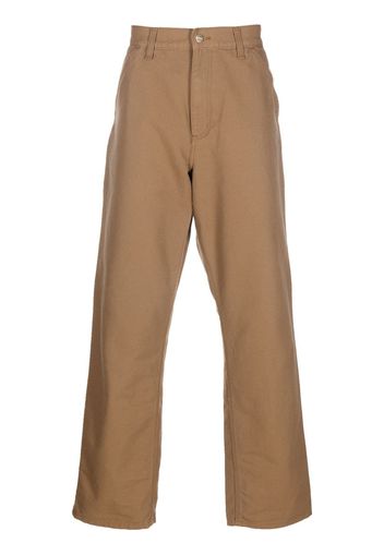 Carhartt WIP logo-patch straight leg trousers - Marrone