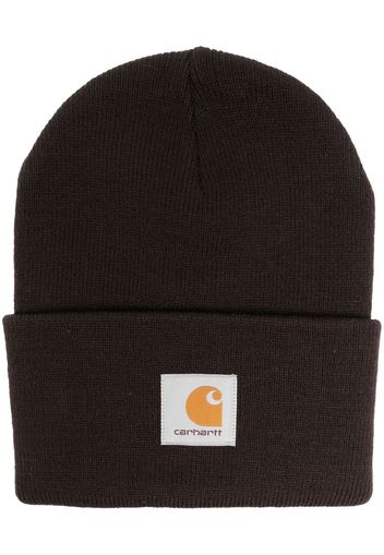 Carhartt WIP logo-patch knit beanie - Marrone