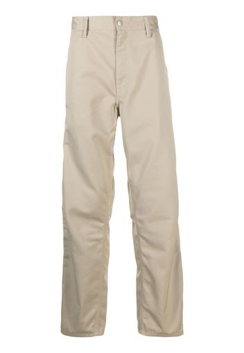 Carhartt WIP logo-patch straight-leg trousers - Toni neutri