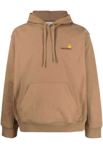 Carhartt WIP embroidered-logo cotton hoodie - Marrone