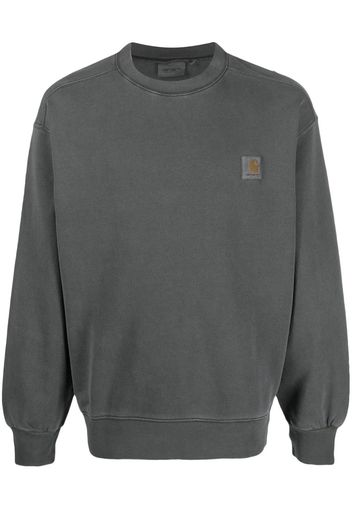 Carhartt WIP plain logo-patch cotton sweatshirt - Grigio