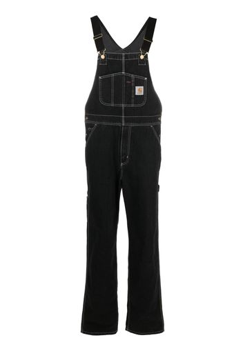 Carhartt WIP logo-patch straight-leg dungarees - Nero