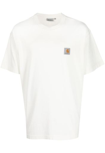 Carhartt WIP Nelson logo-patch short-sleeve cotton T-shirt - Toni neutri