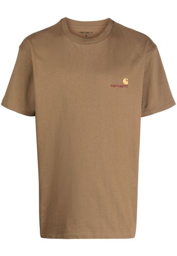 Carhartt WIP embroidered-logo cotton T-shirt - Marrone