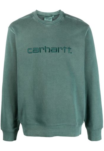 Carhartt WIP logo-embroidered cotton sweatshirt - Verde