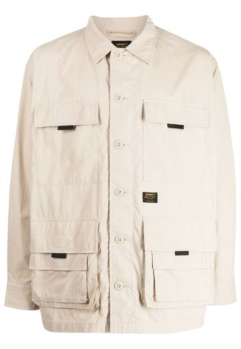 Carhartt WIP logo-patch buttoned jacket - Marrone