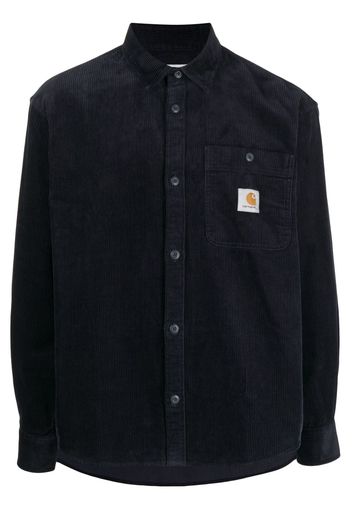 Carhartt WIP logo-patch corduroy shirt - Blu