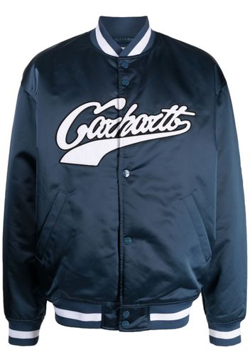 Carhartt WIP logo-print striped bomber jacket - Blu