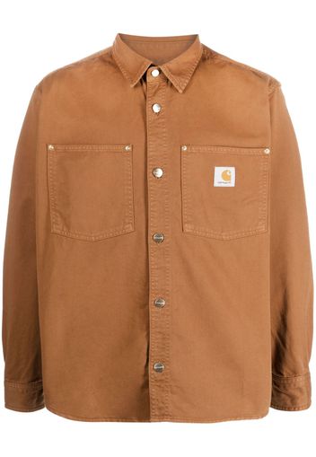 Carhartt WIP logo-patch cotton shirt - Marrone