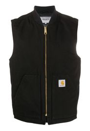 logo patch zipped vest