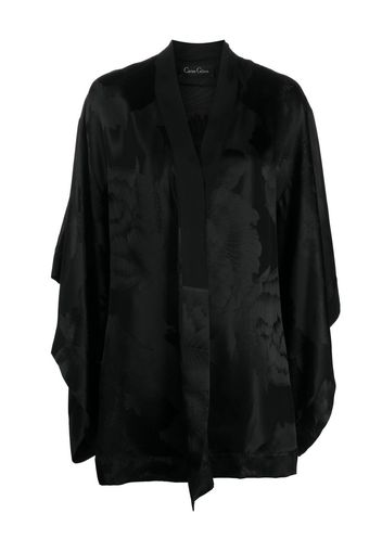 Carine Gilson Kimono a fiori jacquard - Nero