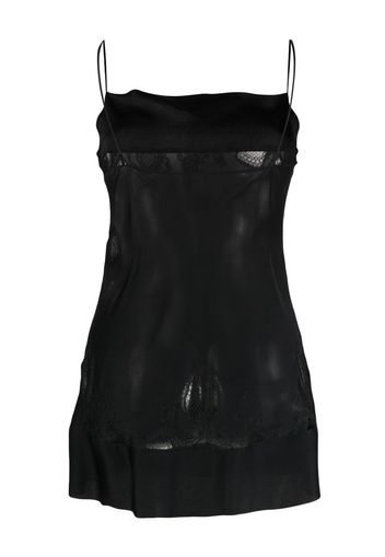 Carine Gilson lace-panelled babydoll slip dress - Nero