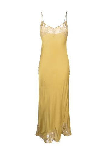 Carine Gilson lace-panelled maxi camisole dress - Giallo