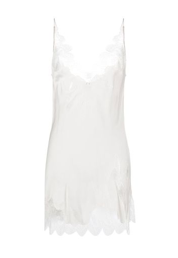 Carine Gilson lace-trim silk camisole top - Bianco