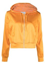 Carine Gilson zip-front silk hoodie - Arancione