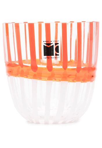 Carlo Moretti stripe-pattern glass vase - Bianco