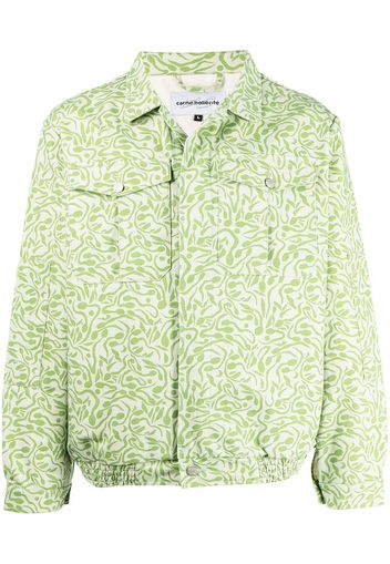 CARNE BOLLENTE abstract-print button-down jacket - Verde