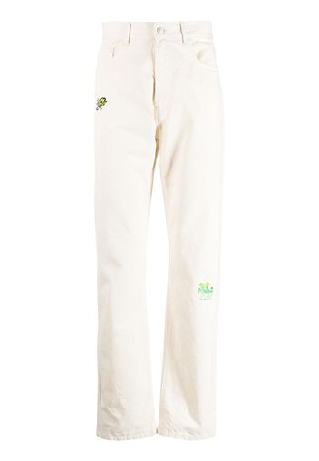 CARNE BOLLENTE embroidered-motif straight-leg jeans - Toni neutri