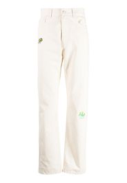 CARNE BOLLENTE embroidered-motif straight-leg jeans - Toni neutri