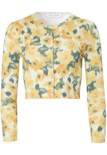 Carolina Herrera Cardigan crop a fiori - Giallo