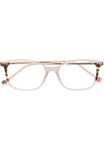 Carolina Herrera rectangle-frame tortoiseshell-detail glasses - Toni neutri