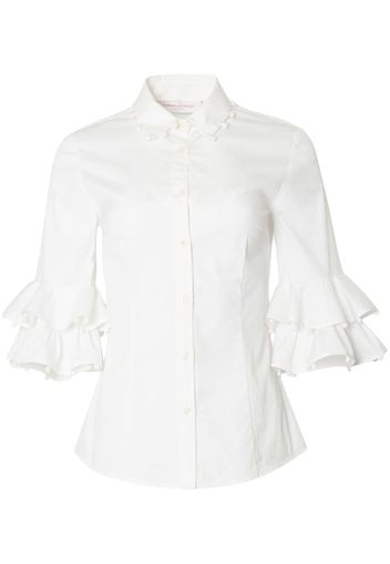 Carolina Herrera ruffled half-sleeve shirt - Bianco