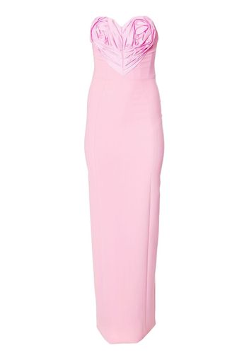 Carolina Herrera ruched strapless gown - Rosa
