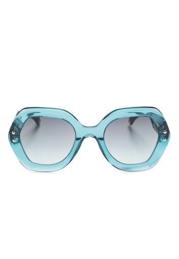 Carolina Herrera oversized geometric-frame sunglasses - Blu